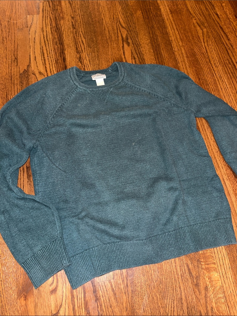 L.L. Bean Cotton-Cashmere Sweater Medium Evergreen